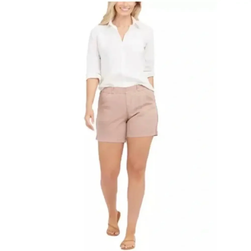 Spanx Stretch Twill Pull On Shorts Mauve Size Medium - Picture 1 of 8